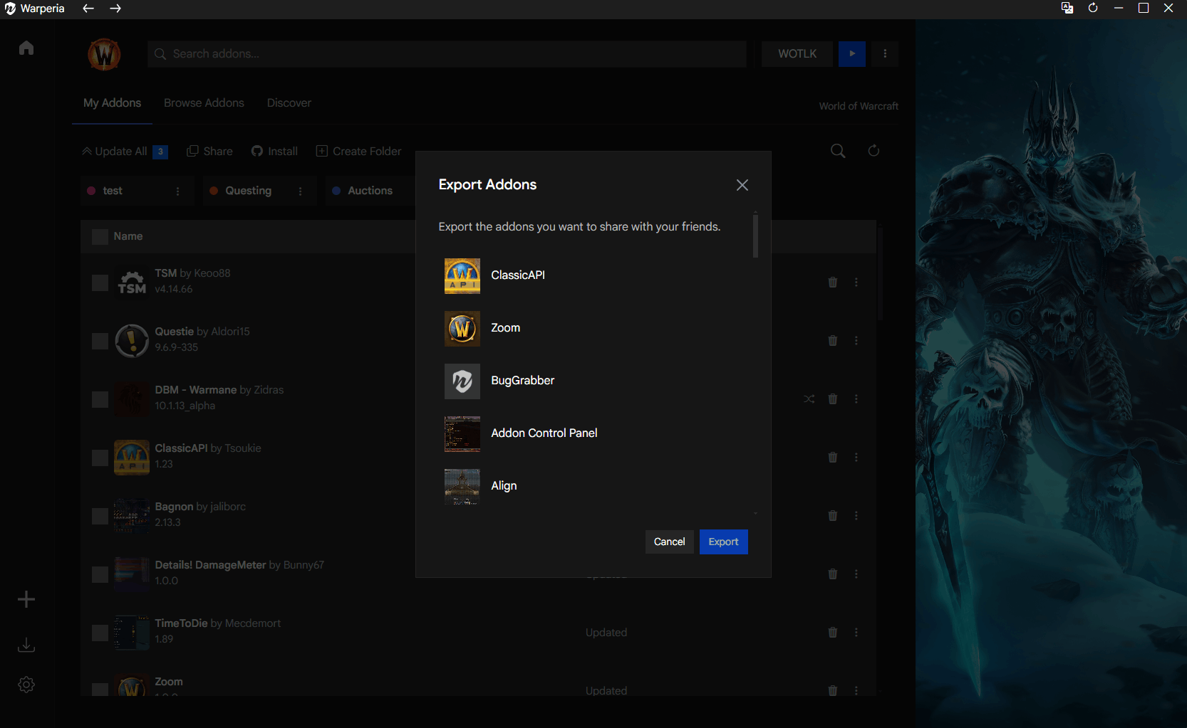 Easy to share and import screenshot