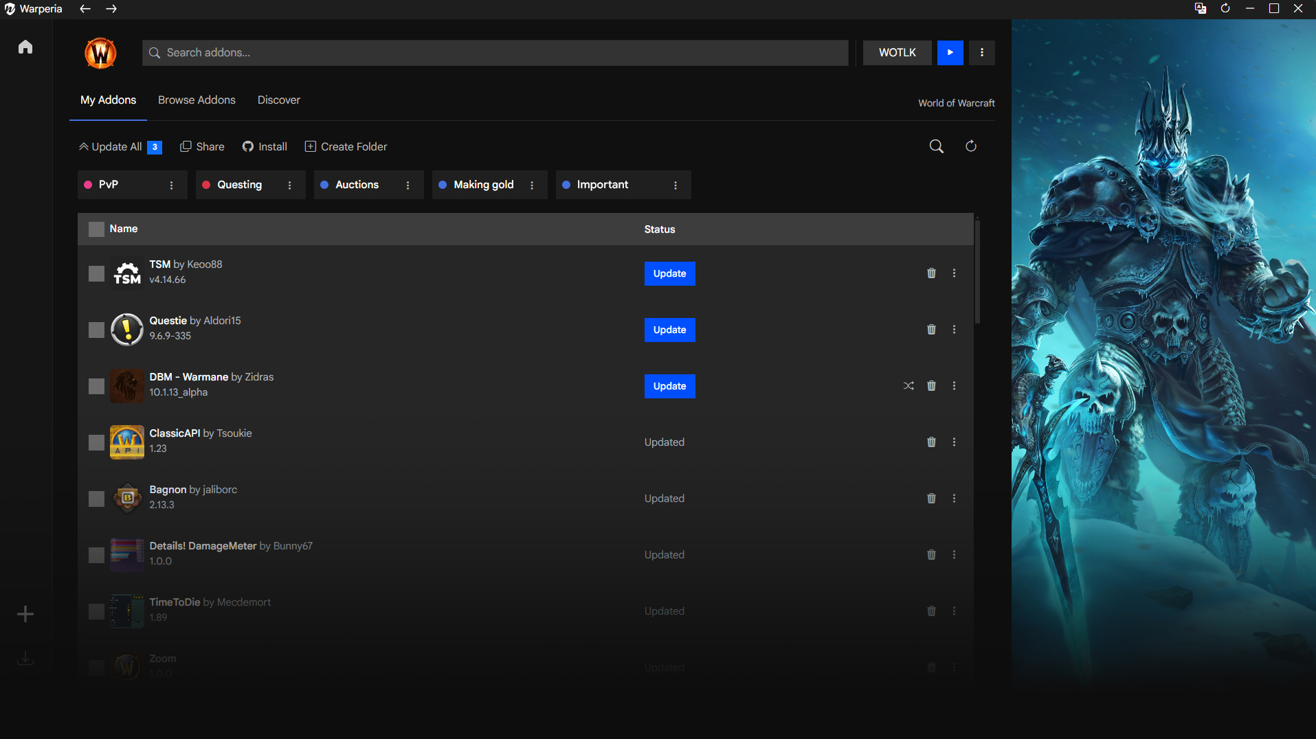 Warperia app screenshot