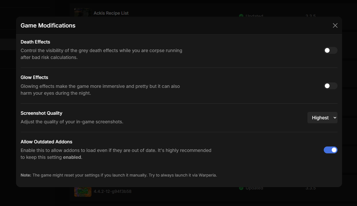 Manage your game screenshot