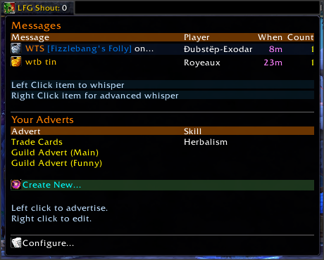 LFG Shout / Trade Shout