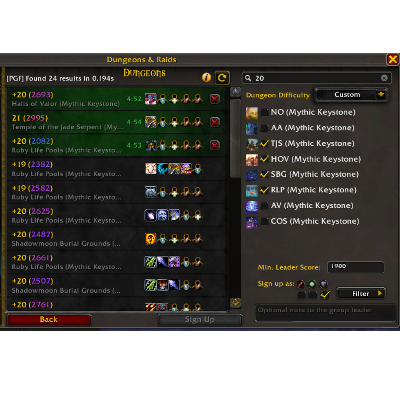 Premade Group Finder