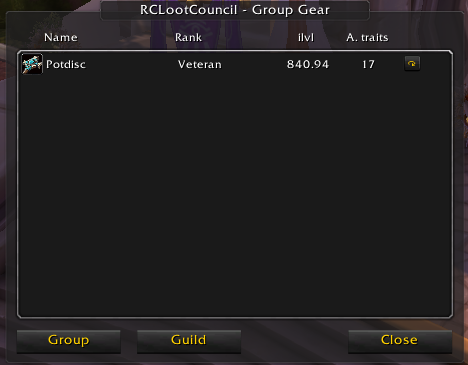 RCLootCouncil – GroupGear